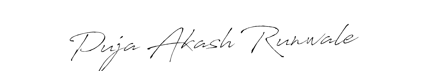 Also we have Puja Akash Runwale name is the best signature style. Create professional handwritten signature collection using Antro_Vectra autograph style. Puja Akash Runwale signature style 6 images and pictures png