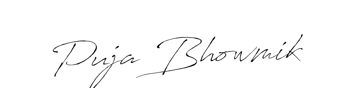 Puja Bhowmik stylish signature style. Best Handwritten Sign (Antro_Vectra) for my name. Handwritten Signature Collection Ideas for my name Puja Bhowmik. Puja Bhowmik signature style 6 images and pictures png