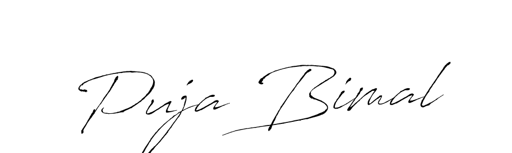 Make a beautiful signature design for name Puja Bimal. With this signature (Antro_Vectra) style, you can create a handwritten signature for free. Puja Bimal signature style 6 images and pictures png