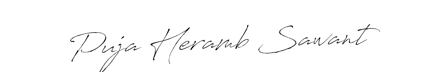 You should practise on your own different ways (Antro_Vectra) to write your name (Puja Heramb Sawant) in signature. don't let someone else do it for you. Puja Heramb Sawant signature style 6 images and pictures png