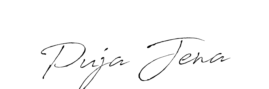 How to make Puja Jena name signature. Use Antro_Vectra style for creating short signs online. This is the latest handwritten sign. Puja Jena signature style 6 images and pictures png