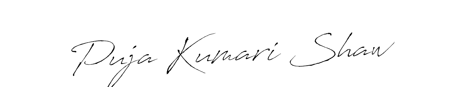 Antro_Vectra is a professional signature style that is perfect for those who want to add a touch of class to their signature. It is also a great choice for those who want to make their signature more unique. Get Puja Kumari Shaw name to fancy signature for free. Puja Kumari Shaw signature style 6 images and pictures png