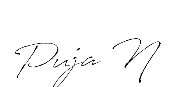 Puja N stylish signature style. Best Handwritten Sign (Antro_Vectra) for my name. Handwritten Signature Collection Ideas for my name Puja N. Puja N signature style 6 images and pictures png