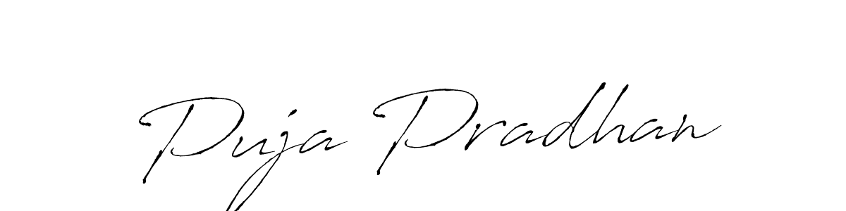 Create a beautiful signature design for name Puja Pradhan. With this signature (Antro_Vectra) fonts, you can make a handwritten signature for free. Puja Pradhan signature style 6 images and pictures png