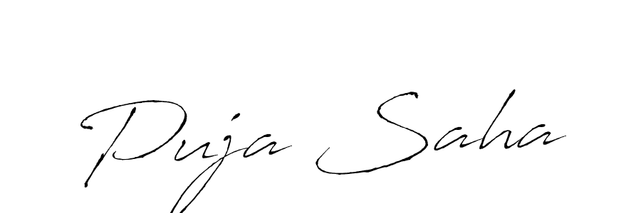How to make Puja Saha name signature. Use Antro_Vectra style for creating short signs online. This is the latest handwritten sign. Puja Saha signature style 6 images and pictures png
