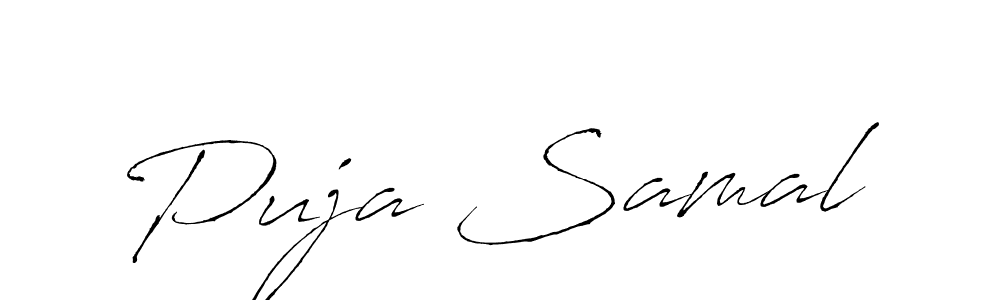 The best way (Antro_Vectra) to make a short signature is to pick only two or three words in your name. The name Puja Samal include a total of six letters. For converting this name. Puja Samal signature style 6 images and pictures png