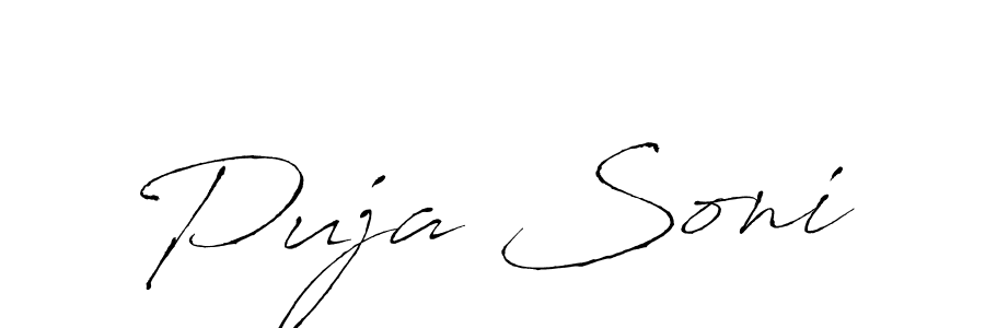 Design your own signature with our free online signature maker. With this signature software, you can create a handwritten (Antro_Vectra) signature for name Puja Soni. Puja Soni signature style 6 images and pictures png