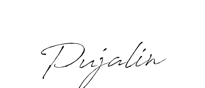 The best way (Antro_Vectra) to make a short signature is to pick only two or three words in your name. The name Pujalin include a total of six letters. For converting this name. Pujalin signature style 6 images and pictures png