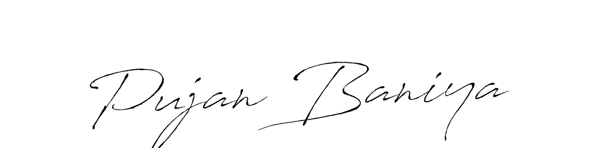 The best way (Antro_Vectra) to make a short signature is to pick only two or three words in your name. The name Pujan Baniya include a total of six letters. For converting this name. Pujan Baniya signature style 6 images and pictures png