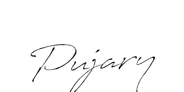 You should practise on your own different ways (Antro_Vectra) to write your name (Pujary) in signature. don't let someone else do it for you. Pujary signature style 6 images and pictures png