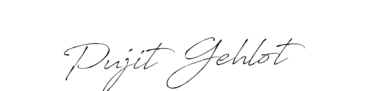The best way (Antro_Vectra) to make a short signature is to pick only two or three words in your name. The name Pujit Gehlot include a total of six letters. For converting this name. Pujit Gehlot signature style 6 images and pictures png