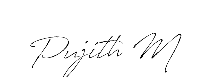 Antro_Vectra is a professional signature style that is perfect for those who want to add a touch of class to their signature. It is also a great choice for those who want to make their signature more unique. Get Pujith M name to fancy signature for free. Pujith M signature style 6 images and pictures png