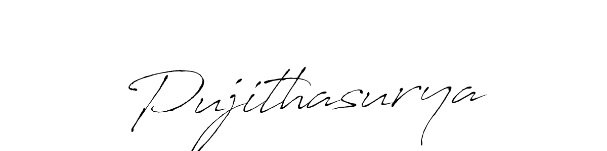 Design your own signature with our free online signature maker. With this signature software, you can create a handwritten (Antro_Vectra) signature for name Pujithasurya. Pujithasurya signature style 6 images and pictures png