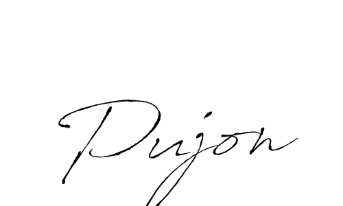 Design your own signature with our free online signature maker. With this signature software, you can create a handwritten (Antro_Vectra) signature for name Pujon. Pujon signature style 6 images and pictures png