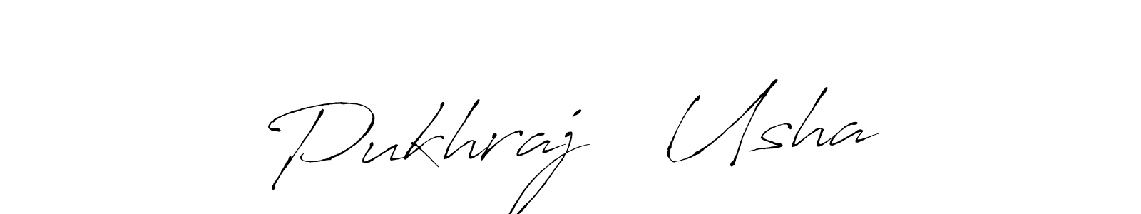 Pukhraj ❣ Usha stylish signature style. Best Handwritten Sign (Antro_Vectra) for my name. Handwritten Signature Collection Ideas for my name Pukhraj ❣ Usha. Pukhraj ❣ Usha signature style 6 images and pictures png