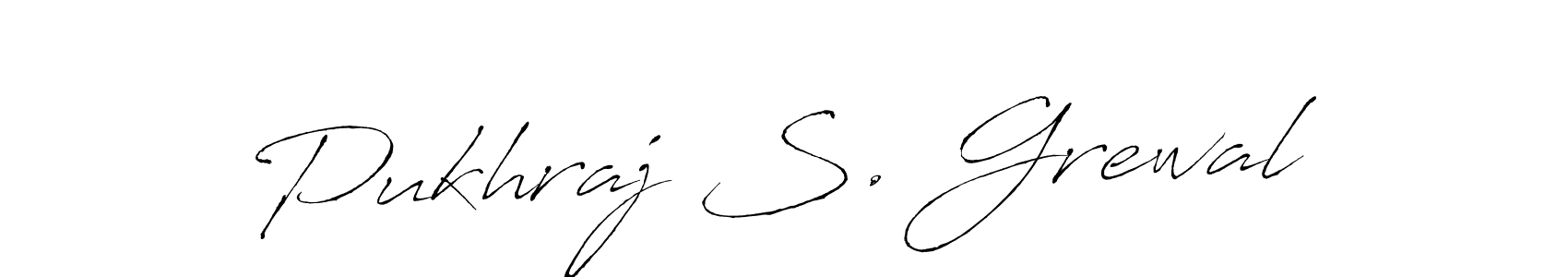 How to make Pukhraj S. Grewal name signature. Use Antro_Vectra style for creating short signs online. This is the latest handwritten sign. Pukhraj S. Grewal signature style 6 images and pictures png