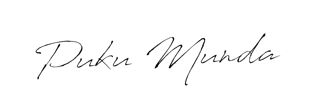 Design your own signature with our free online signature maker. With this signature software, you can create a handwritten (Antro_Vectra) signature for name Puku Munda. Puku Munda signature style 6 images and pictures png