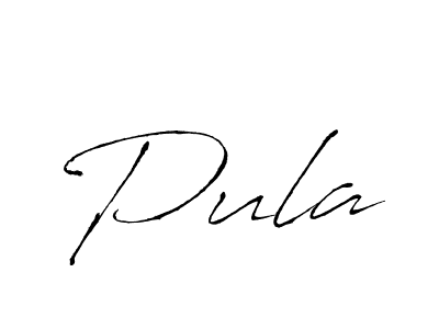 Design your own signature with our free online signature maker. With this signature software, you can create a handwritten (Antro_Vectra) signature for name Pula. Pula signature style 6 images and pictures png