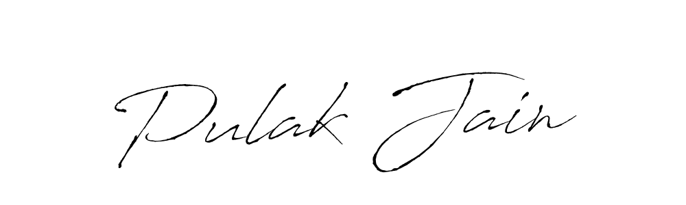 How to make Pulak Jain name signature. Use Antro_Vectra style for creating short signs online. This is the latest handwritten sign. Pulak Jain signature style 6 images and pictures png