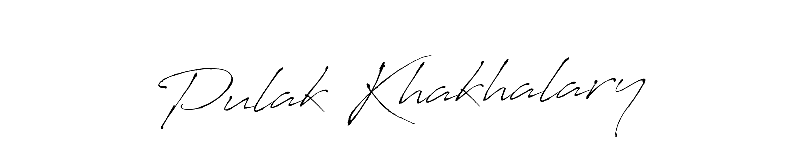 Pulak Khakhalary stylish signature style. Best Handwritten Sign (Antro_Vectra) for my name. Handwritten Signature Collection Ideas for my name Pulak Khakhalary. Pulak Khakhalary signature style 6 images and pictures png