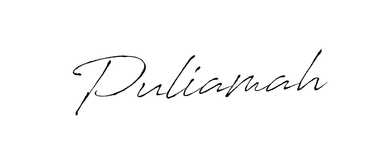 Create a beautiful signature design for name Puliamah. With this signature (Antro_Vectra) fonts, you can make a handwritten signature for free. Puliamah signature style 6 images and pictures png