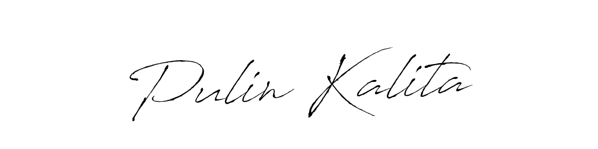 How to make Pulin Kalita name signature. Use Antro_Vectra style for creating short signs online. This is the latest handwritten sign. Pulin Kalita signature style 6 images and pictures png