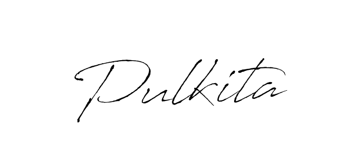 Make a beautiful signature design for name Pulkita. With this signature (Antro_Vectra) style, you can create a handwritten signature for free. Pulkita signature style 6 images and pictures png