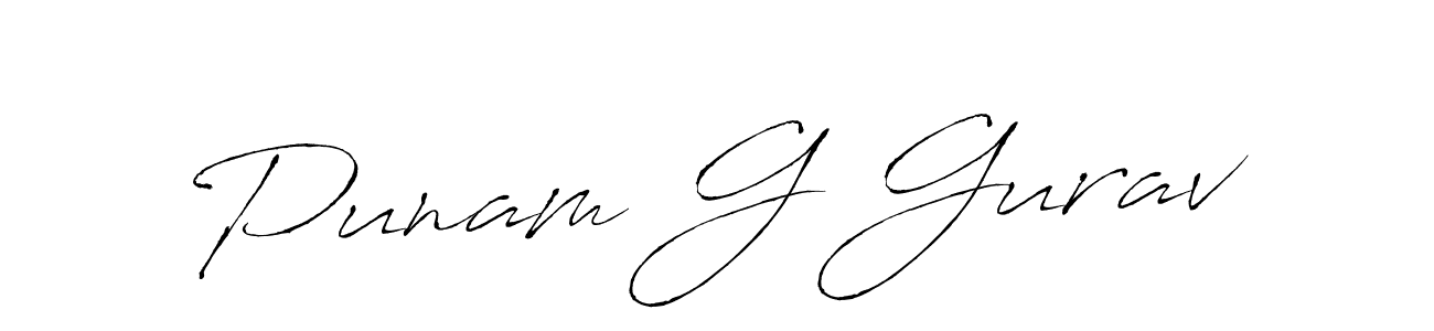 How to make Punam G Gurav name signature. Use Antro_Vectra style for creating short signs online. This is the latest handwritten sign. Punam G Gurav signature style 6 images and pictures png