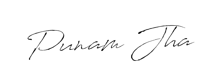 Make a beautiful signature design for name Punam Jha. With this signature (Antro_Vectra) style, you can create a handwritten signature for free. Punam Jha signature style 6 images and pictures png