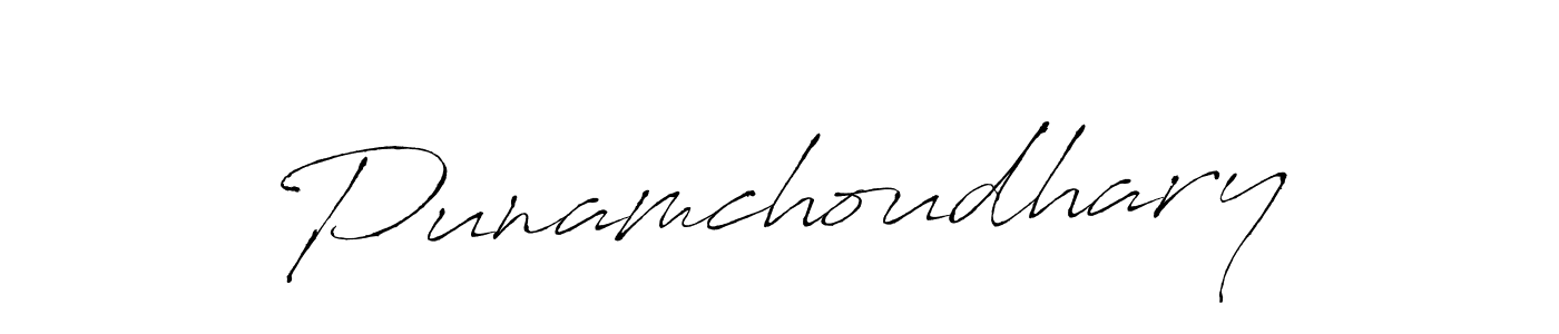 How to make Punamchoudhary name signature. Use Antro_Vectra style for creating short signs online. This is the latest handwritten sign. Punamchoudhary signature style 6 images and pictures png