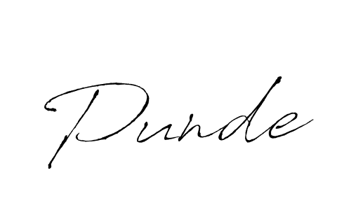 Design your own signature with our free online signature maker. With this signature software, you can create a handwritten (Antro_Vectra) signature for name Punde. Punde signature style 6 images and pictures png