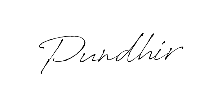 Design your own signature with our free online signature maker. With this signature software, you can create a handwritten (Antro_Vectra) signature for name Pundhir. Pundhir signature style 6 images and pictures png