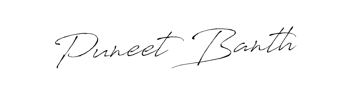Use a signature maker to create a handwritten signature online. With this signature software, you can design (Antro_Vectra) your own signature for name Puneet Banth. Puneet Banth signature style 6 images and pictures png
