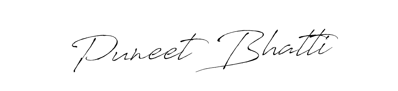 How to make Puneet Bhatti name signature. Use Antro_Vectra style for creating short signs online. This is the latest handwritten sign. Puneet Bhatti signature style 6 images and pictures png