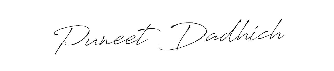 The best way (Antro_Vectra) to make a short signature is to pick only two or three words in your name. The name Puneet Dadhich include a total of six letters. For converting this name. Puneet Dadhich signature style 6 images and pictures png