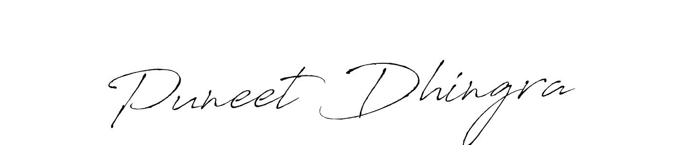 How to make Puneet Dhingra name signature. Use Antro_Vectra style for creating short signs online. This is the latest handwritten sign. Puneet Dhingra signature style 6 images and pictures png