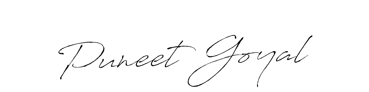 Make a beautiful signature design for name Puneet Goyal. With this signature (Antro_Vectra) style, you can create a handwritten signature for free. Puneet Goyal signature style 6 images and pictures png