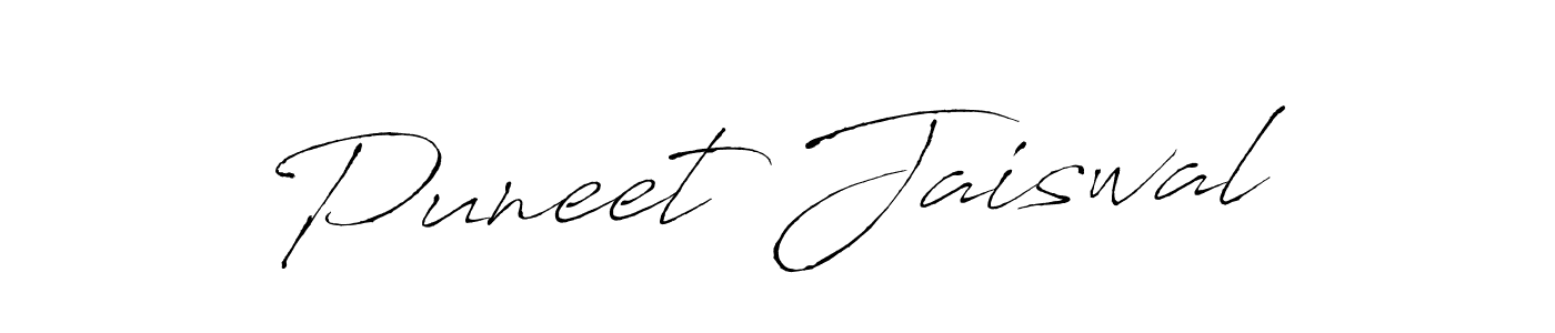 How to make Puneet Jaiswal name signature. Use Antro_Vectra style for creating short signs online. This is the latest handwritten sign. Puneet Jaiswal signature style 6 images and pictures png