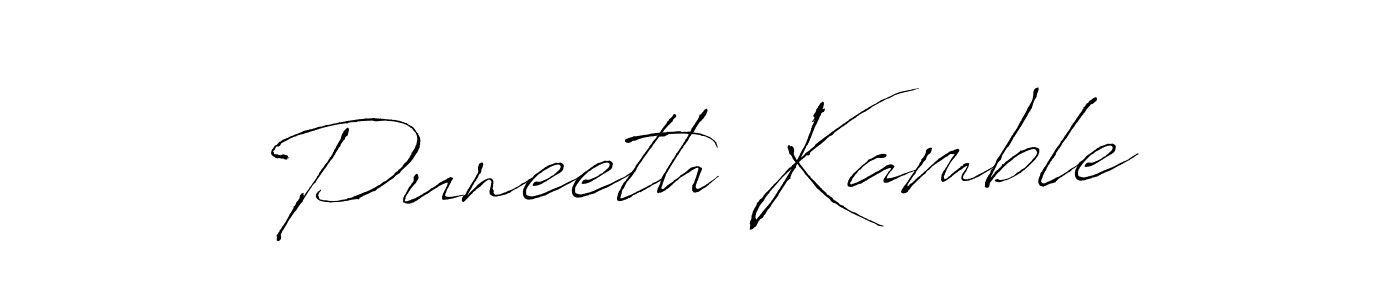 How to make Puneeth Kamble name signature. Use Antro_Vectra style for creating short signs online. This is the latest handwritten sign. Puneeth Kamble signature style 6 images and pictures png