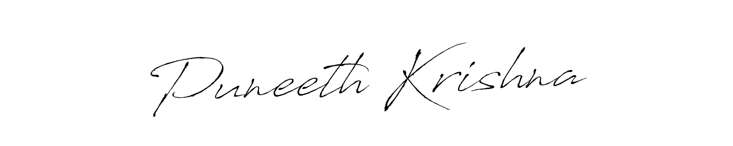 Design your own signature with our free online signature maker. With this signature software, you can create a handwritten (Antro_Vectra) signature for name Puneeth Krishna. Puneeth Krishna signature style 6 images and pictures png