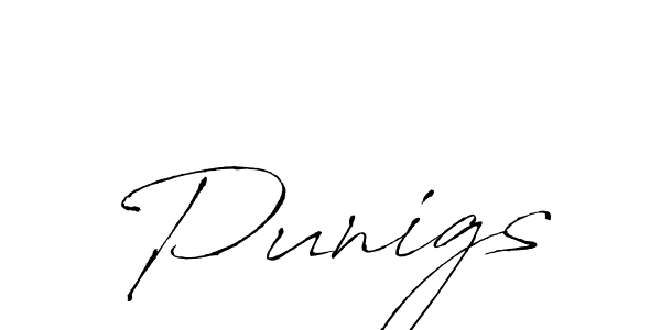 How to make Punigs signature? Antro_Vectra is a professional autograph style. Create handwritten signature for Punigs name. Punigs signature style 6 images and pictures png