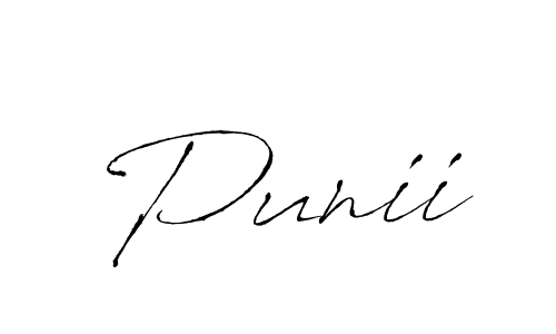 Design your own signature with our free online signature maker. With this signature software, you can create a handwritten (Antro_Vectra) signature for name Punii. Punii signature style 6 images and pictures png