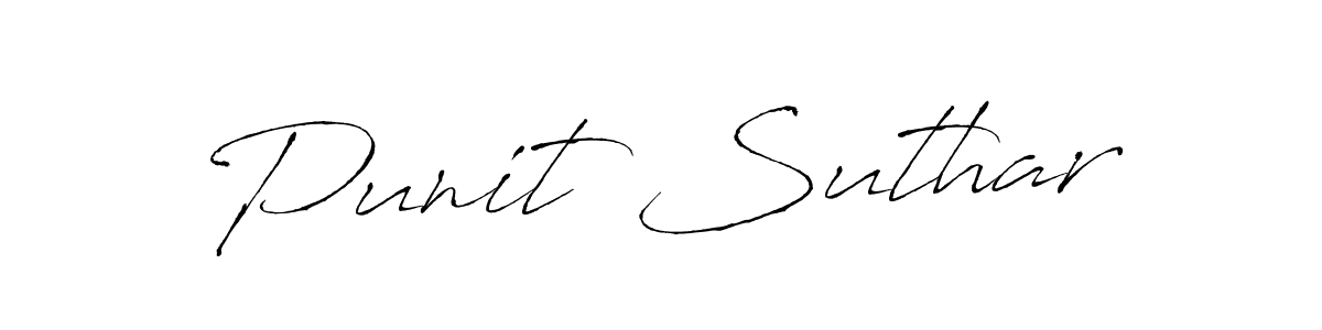 Use a signature maker to create a handwritten signature online. With this signature software, you can design (Antro_Vectra) your own signature for name Punit Suthar. Punit Suthar signature style 6 images and pictures png