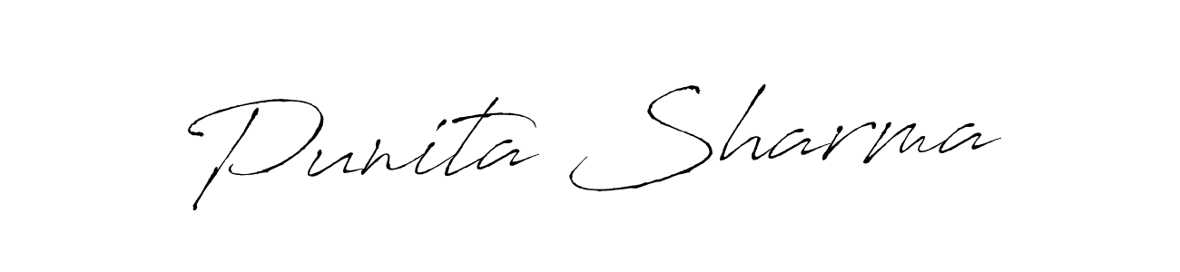 Design your own signature with our free online signature maker. With this signature software, you can create a handwritten (Antro_Vectra) signature for name Punita Sharma. Punita Sharma signature style 6 images and pictures png