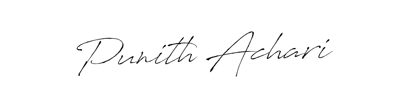 Create a beautiful signature design for name Punith Achari. With this signature (Antro_Vectra) fonts, you can make a handwritten signature for free. Punith Achari signature style 6 images and pictures png