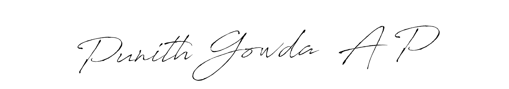 Also we have Punith Gowda  A P name is the best signature style. Create professional handwritten signature collection using Antro_Vectra autograph style. Punith Gowda  A P signature style 6 images and pictures png