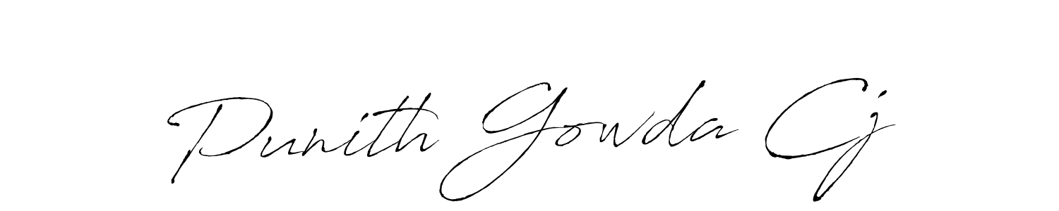 How to make Punith Gowda Cj signature? Antro_Vectra is a professional autograph style. Create handwritten signature for Punith Gowda Cj name. Punith Gowda Cj signature style 6 images and pictures png