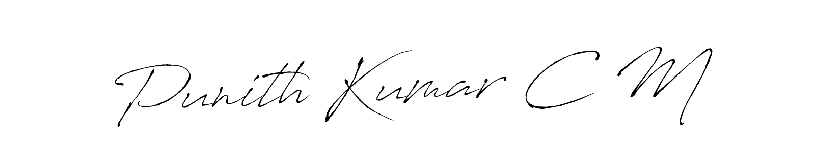 Design your own signature with our free online signature maker. With this signature software, you can create a handwritten (Antro_Vectra) signature for name Punith Kumar C M. Punith Kumar C M signature style 6 images and pictures png