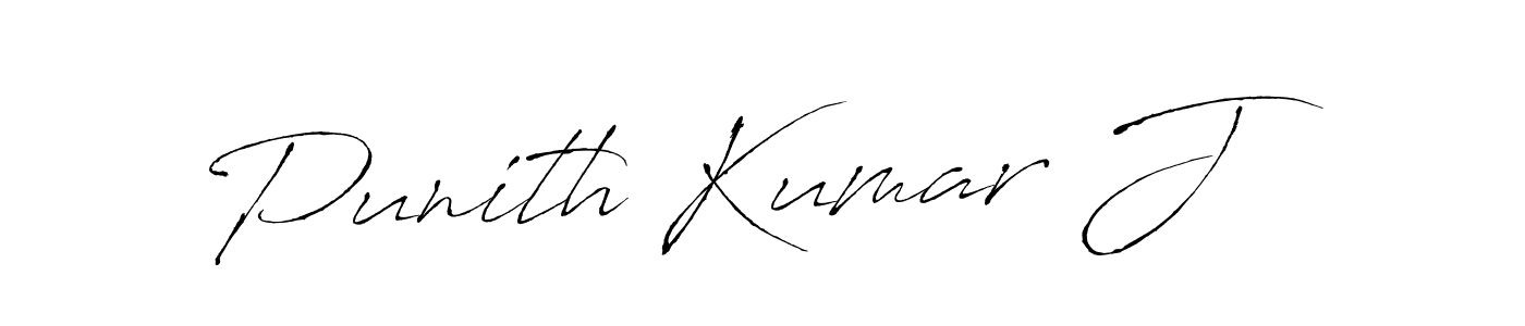 Make a beautiful signature design for name Punith Kumar J. With this signature (Antro_Vectra) style, you can create a handwritten signature for free. Punith Kumar J signature style 6 images and pictures png