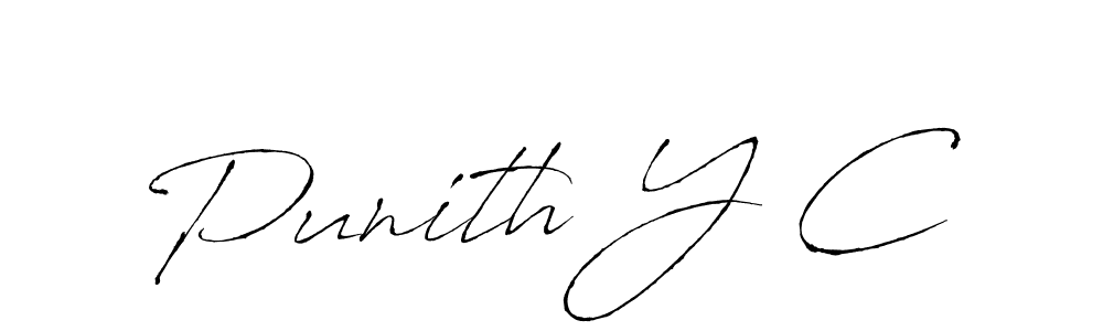 This is the best signature style for the Punith Y C name. Also you like these signature font (Antro_Vectra). Mix name signature. Punith Y C signature style 6 images and pictures png